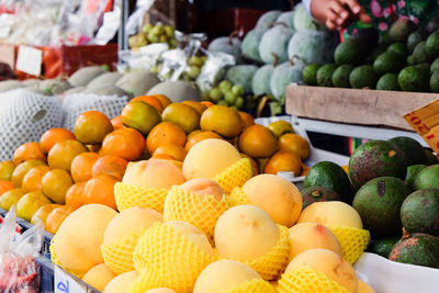 Fruits for sale at market stall