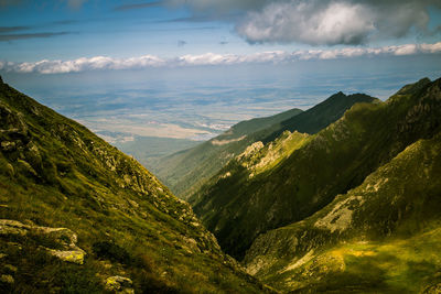 Scenic view of mountains against sky