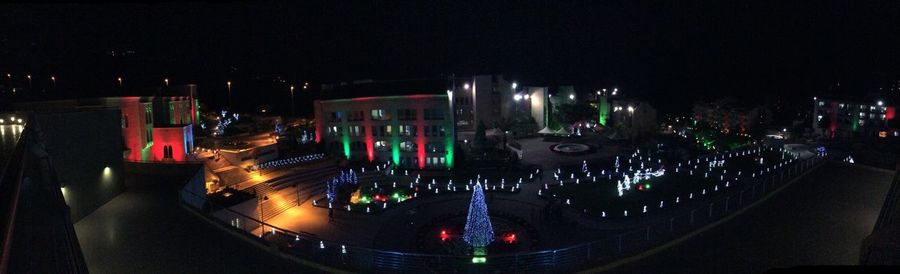 Illuminated city at night