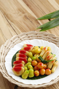 Close-up of food in bowl on table