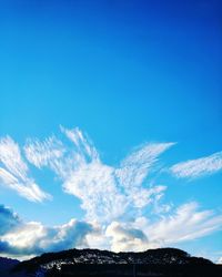 Low angle view of blue sky