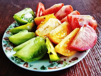 High angle view of salad in plate