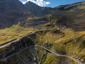 High angle view of mountain range