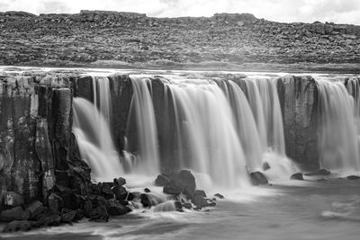 Huge waterfall in iceland