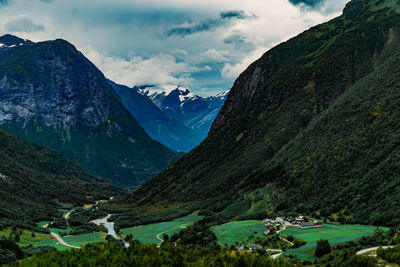 Scenic view of mountains against sky