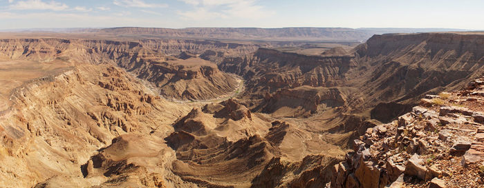 Scenic view of dramatic landscape against sky