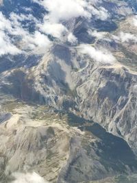 Aerial view of dramatic landscape