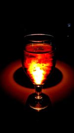 Close-up of wineglass on table