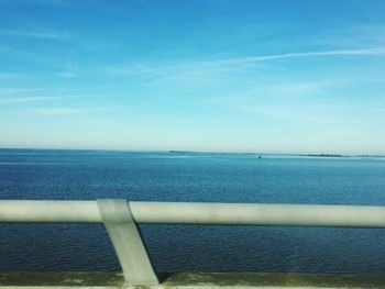 Scenic view of sea against blue sky