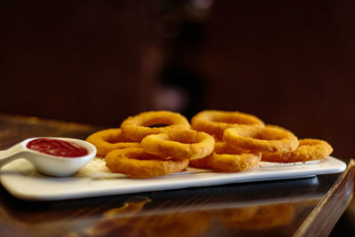 Close-up of food in bowl on table