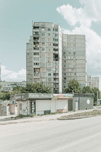 Buildings in city against sky