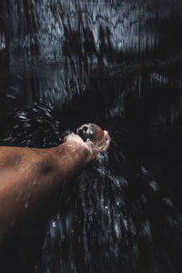 Person swimming in sea