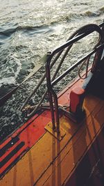 High angle view of boat in sea