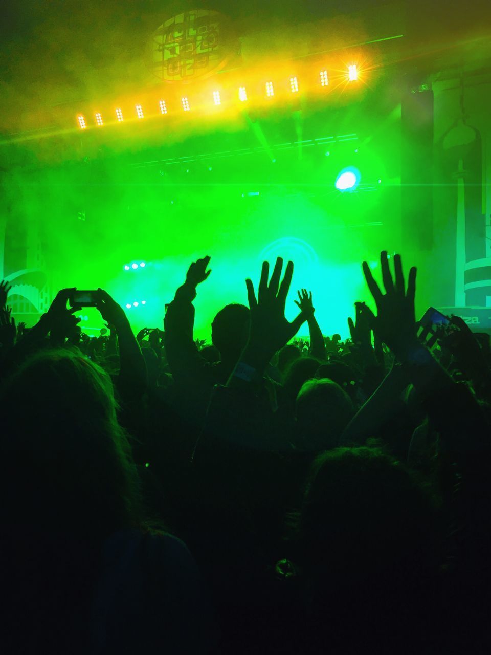 CROWD AT MUSIC CONCERT AT NIGHT