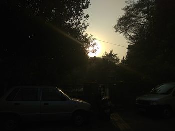 Car against sky during sunset