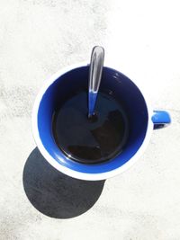 High angle view of coffee cup