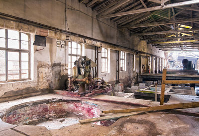 Interior of abandoned factory