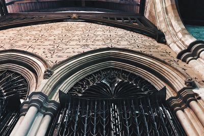 Low angle view of ceiling of historic building