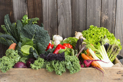 View of vegetables in basket