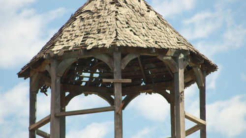 Low angle view of old building against sky