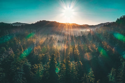 Scenic view of landscape against sky during sunset