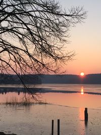 Sunset over lake