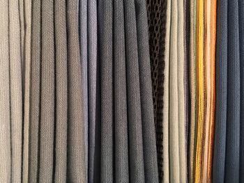 Full frame shot of fabric samples