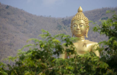 Statue of buddha against trees