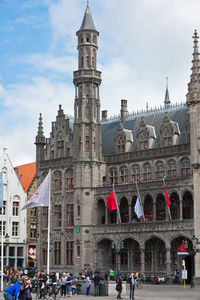 Group of people in front of building