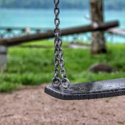 Close-up of chain swing