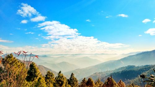 Panoramic view of mountains against sky