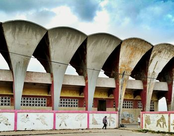 Low angle view of built structure against sky