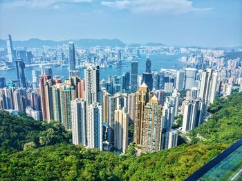 Panoramic view of city and buildings against sky