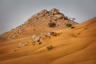 Scenic view of desert against sky