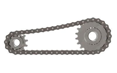 Close-up of chain against white background