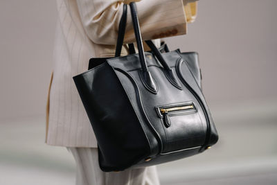 High angle view of bag