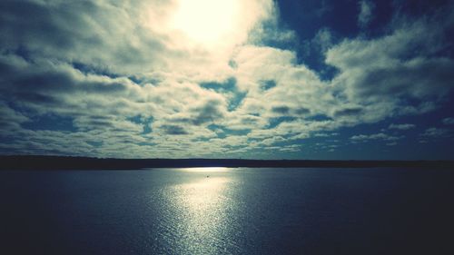 Scenic view of sea against sky at sunset