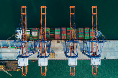 View of ferris wheel in sea