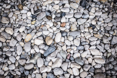 Full frame shot of pebbles on beach