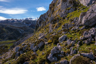 Scenic view of mountains against sky