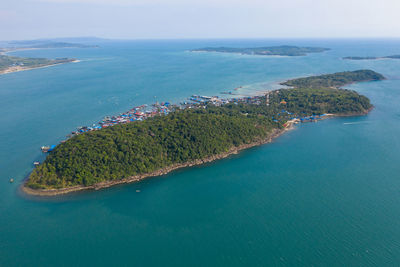 High angle view of sea against sky