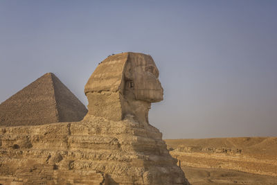 View of a statue of a desert