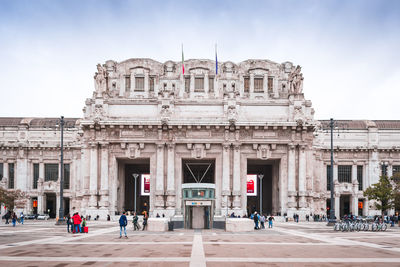 Group of people in front of building