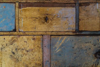 Full frame shot of wooden drawers