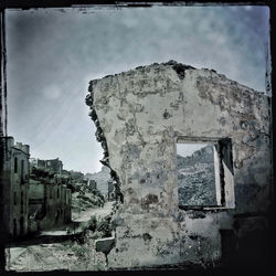 Low angle view of abandoned building