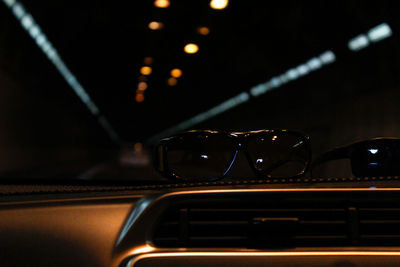 Close-up of illuminated lights