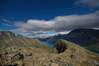 Scenic view of mountains against sky