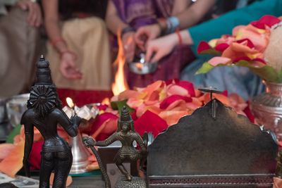 Close-up of statue in temple