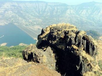 Scenic view of lake and mountains