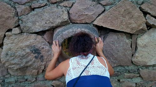 View of stone wall